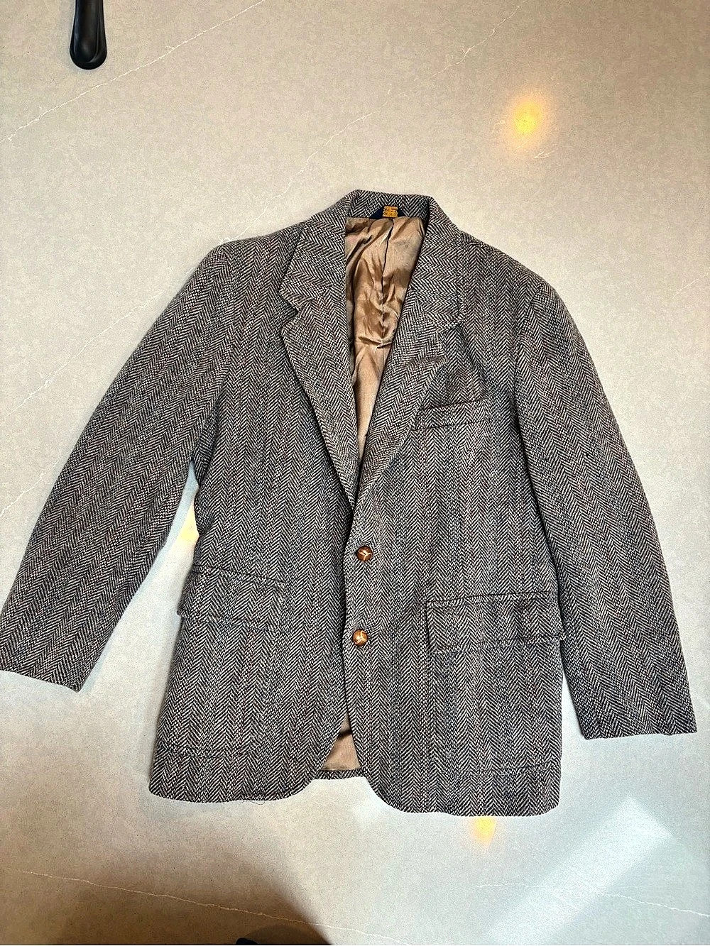 Pendleton Vintage Herringbone Tweed Wool Sport Coat with Elbow Patches